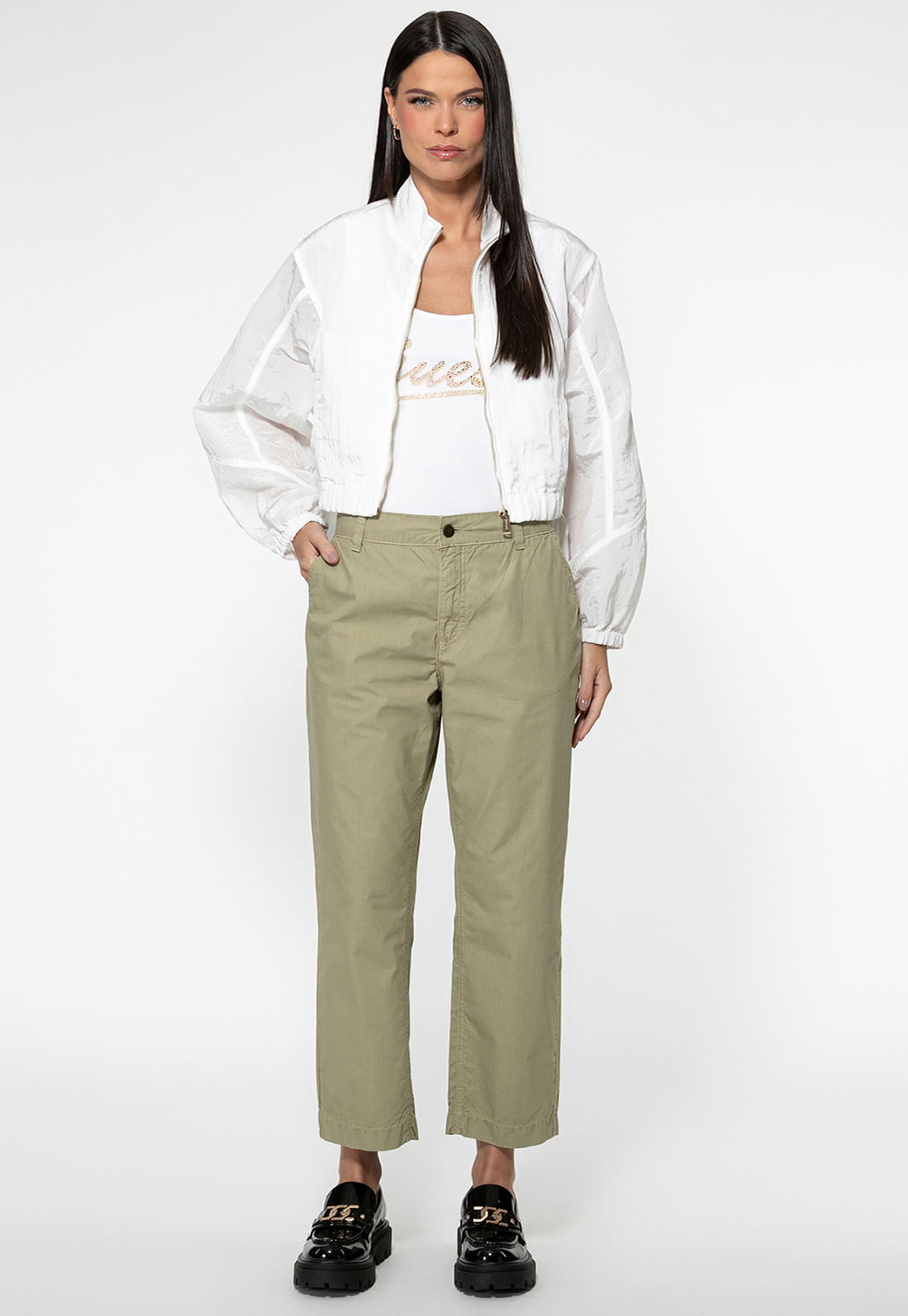 Jaqueta Corta-vento Cropped Branco - Imagem 18