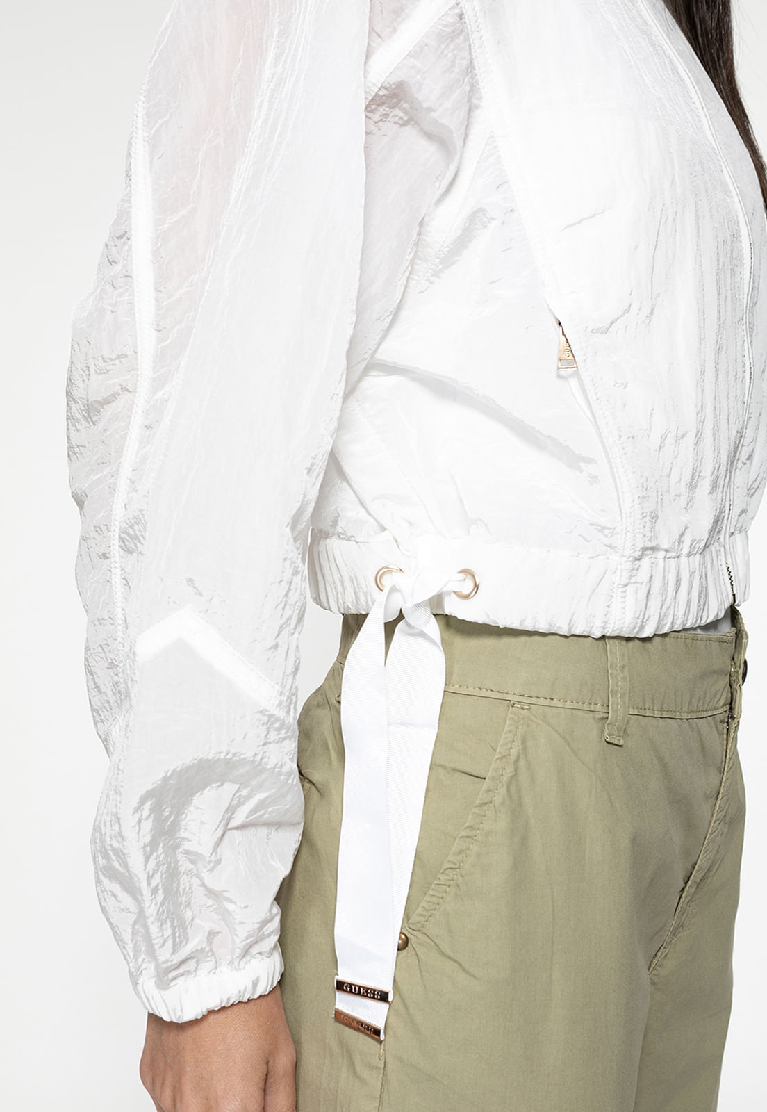 Jaqueta Corta-vento Cropped Branco - Imagem 27