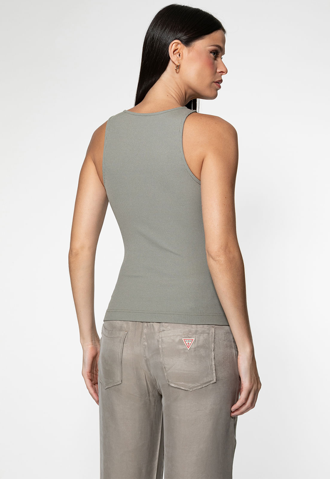 Regata Malha Eco Monograma 4g Strass Verde Claro - Imagem 22