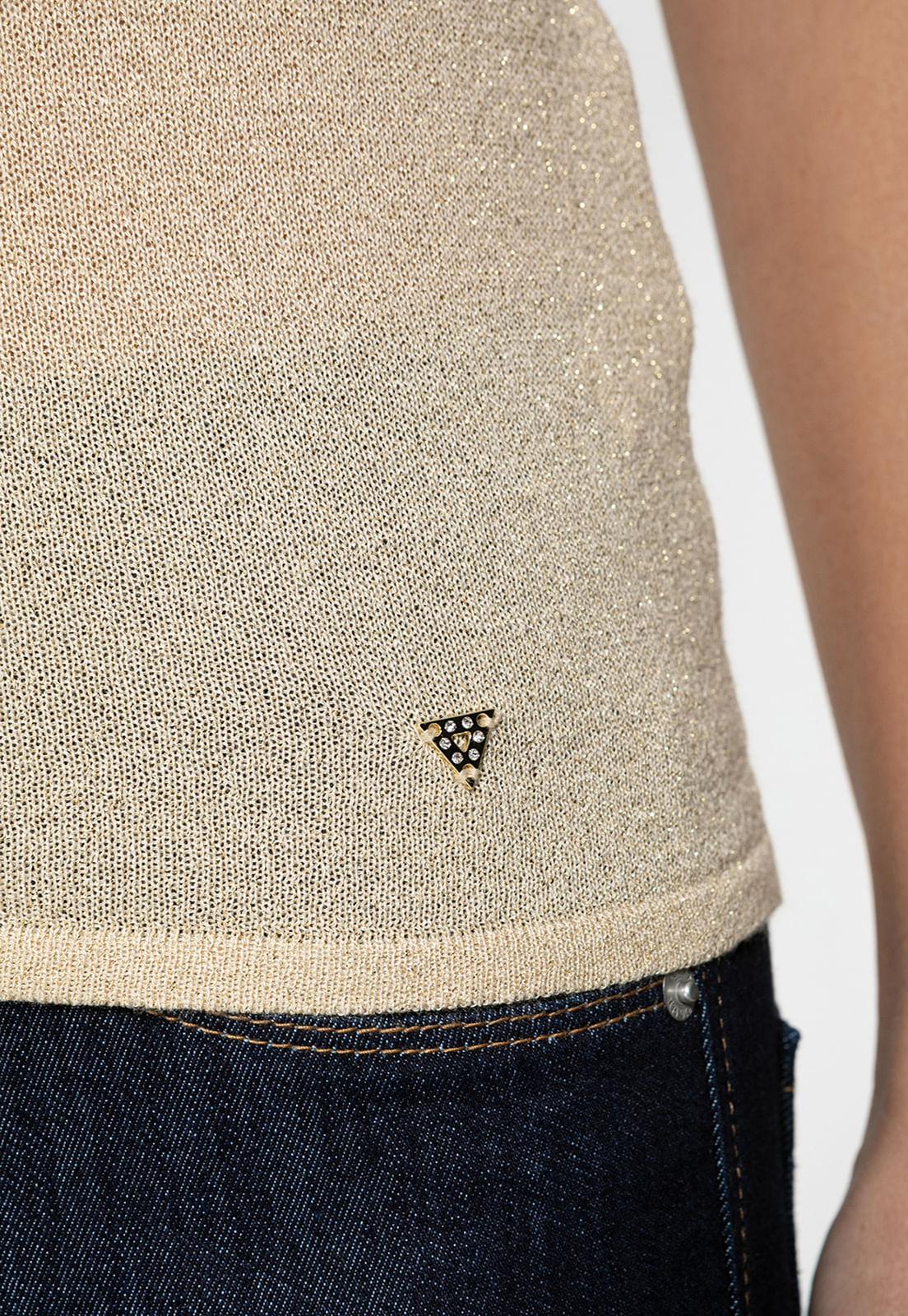Regata Tricot Lurex Eco Dourado - Imagem 3