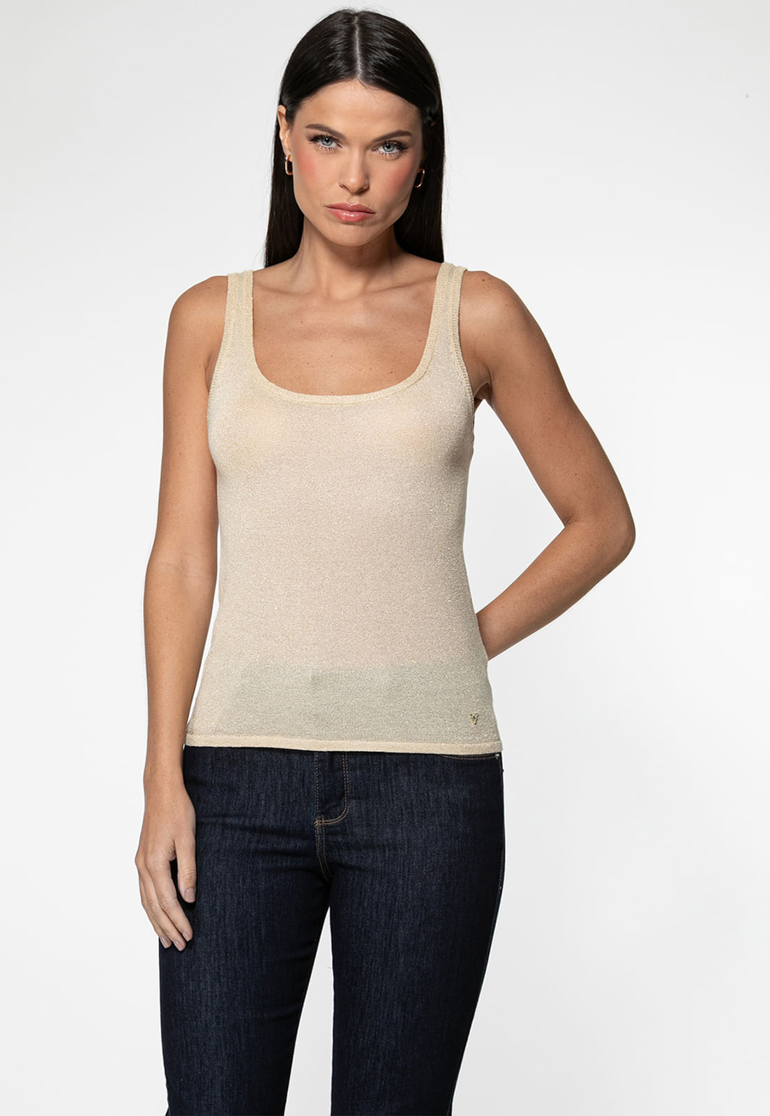 Regata Tricot Lurex Eco Dourado - Imagem 16