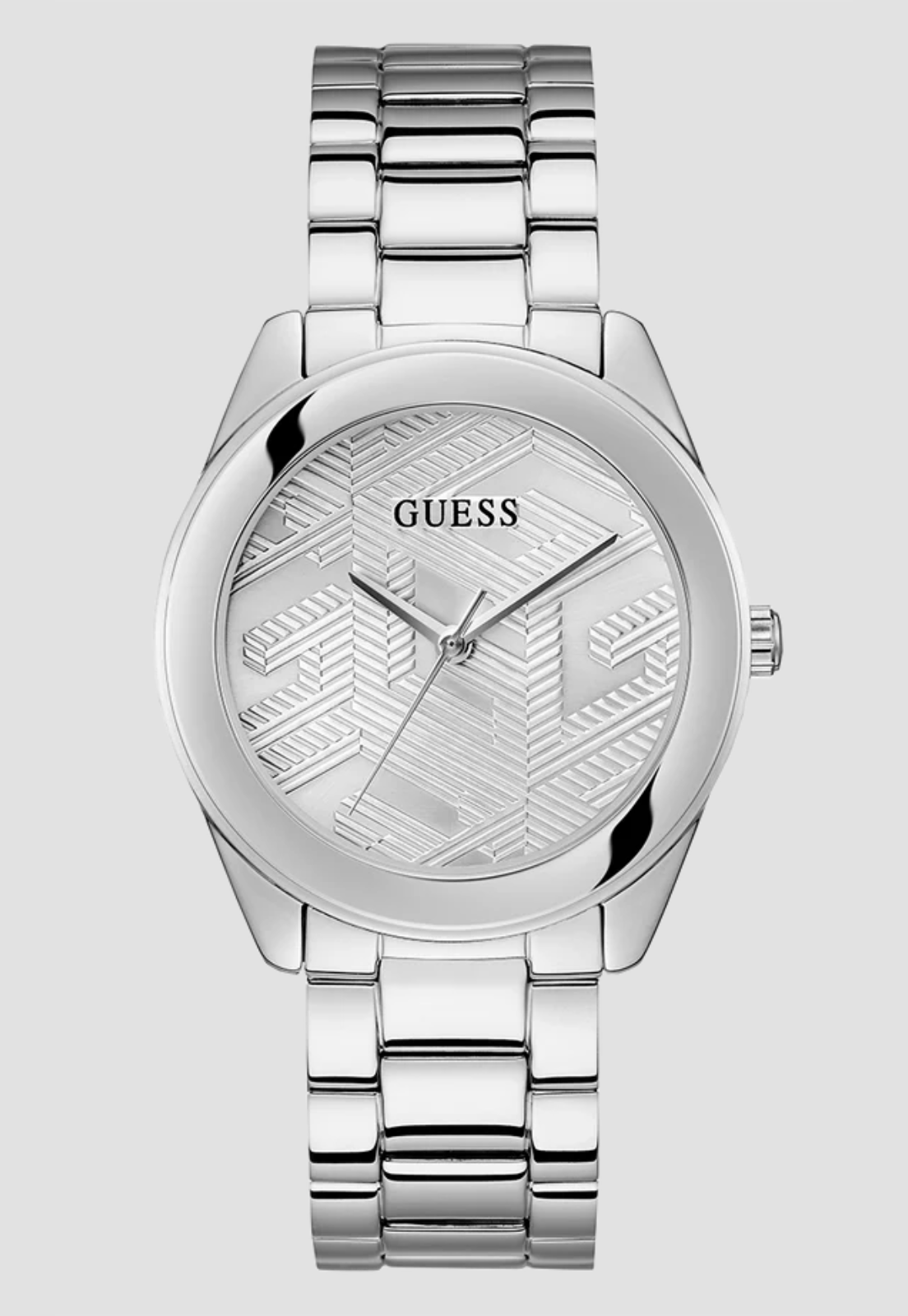 Relógio Redondo Aço G-Cube Prata