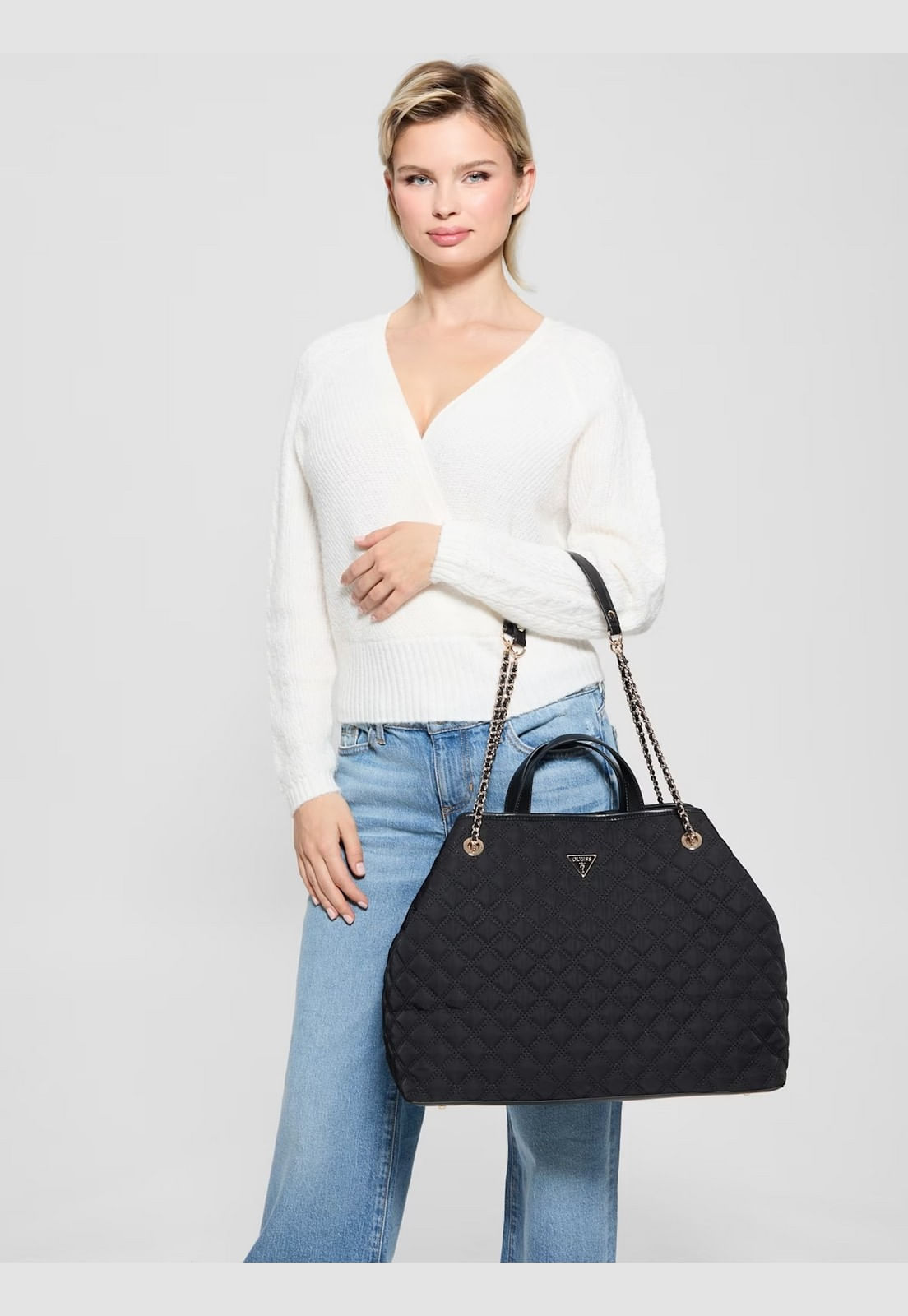 Bolsa Giully Ii Large 2 In 1 Tote Preto - Imagem 4