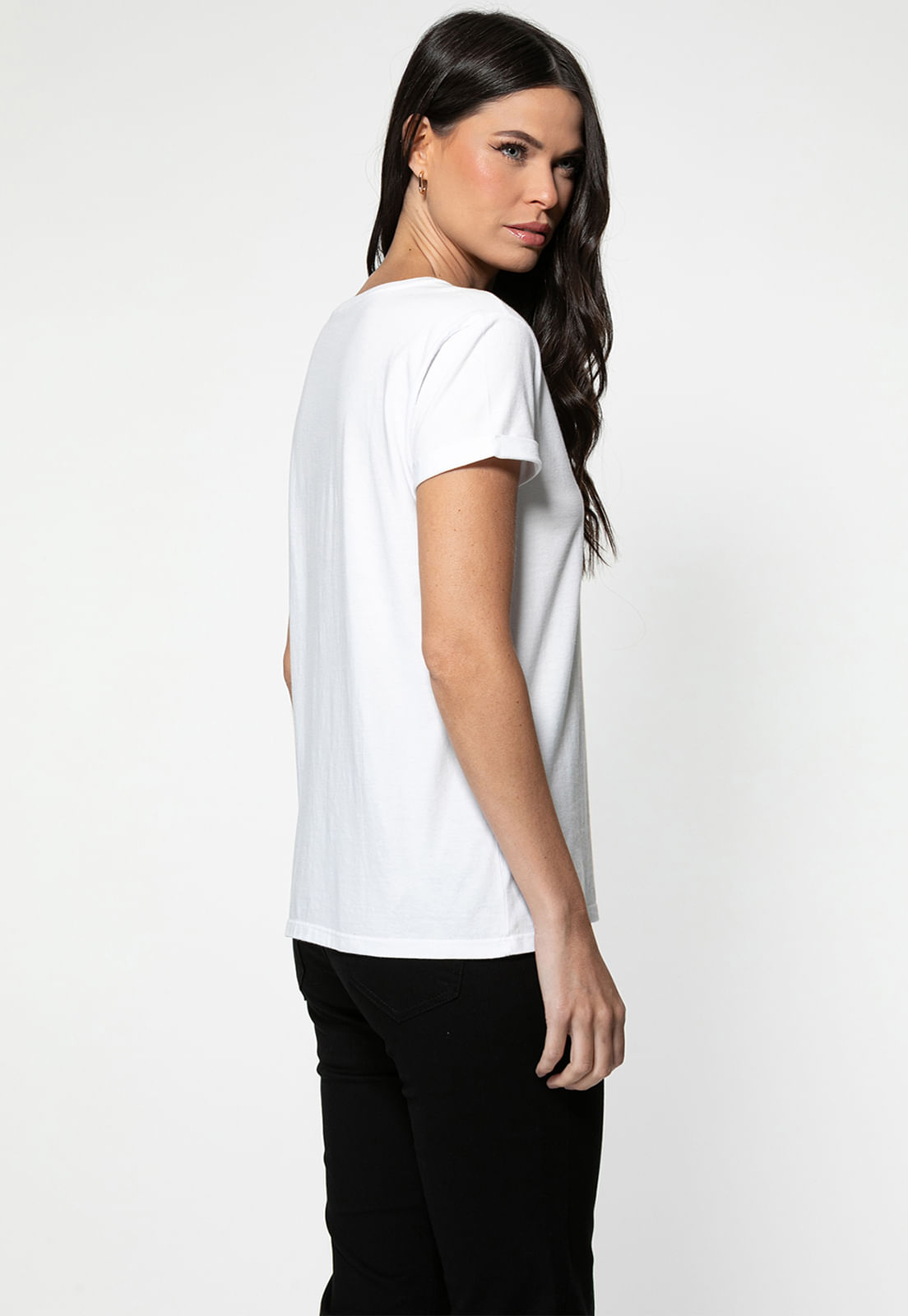 Camiseta Guess Manga Dobrada Hotfix Branco - Imagem 24