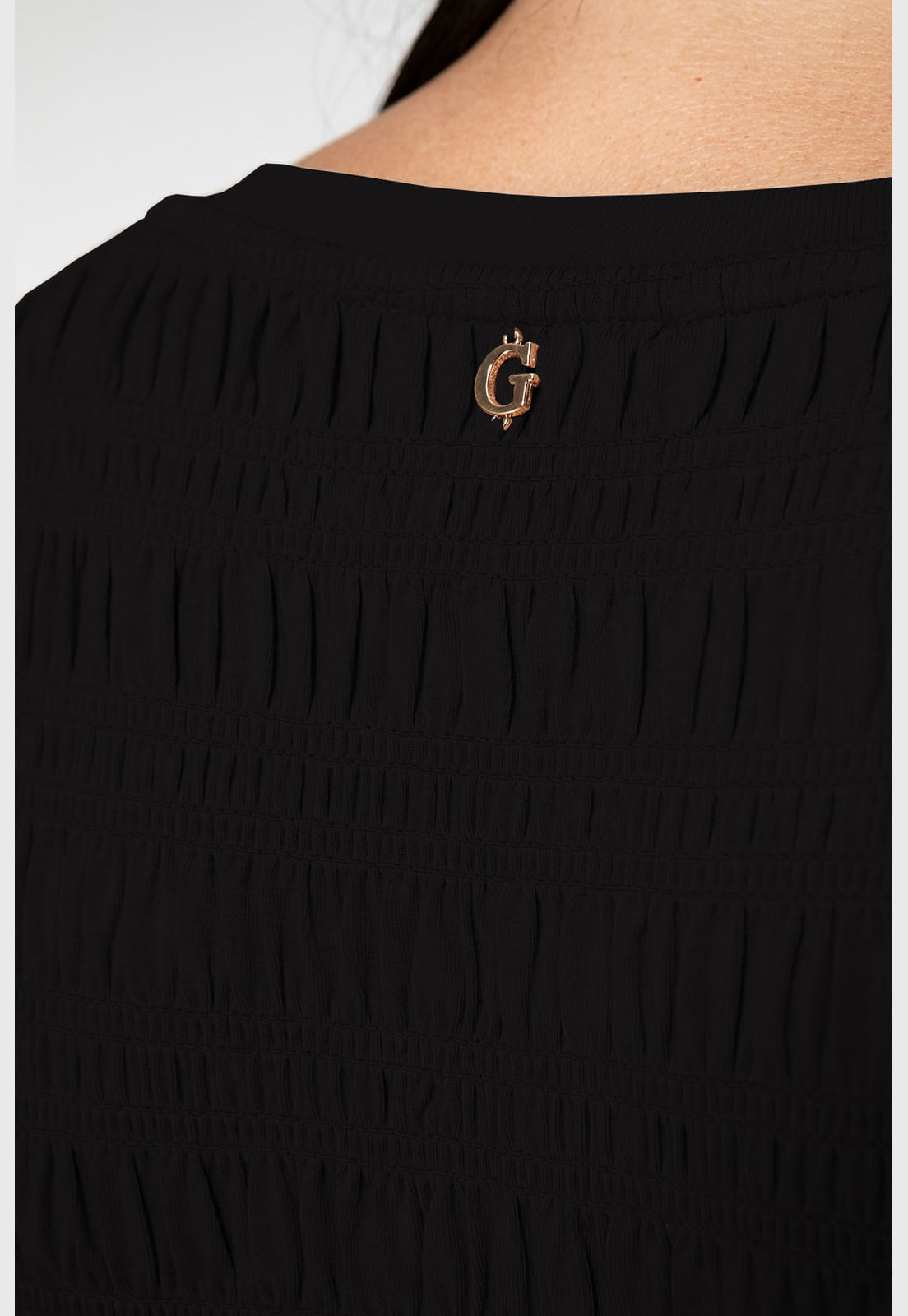 Vestido Mini Lastex Franzido Preto - Imagem 9