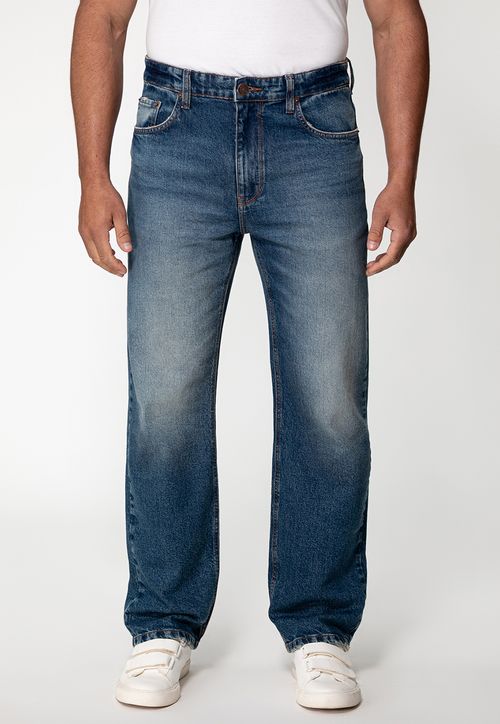 Calça Jeans Relaxed Straight Azul