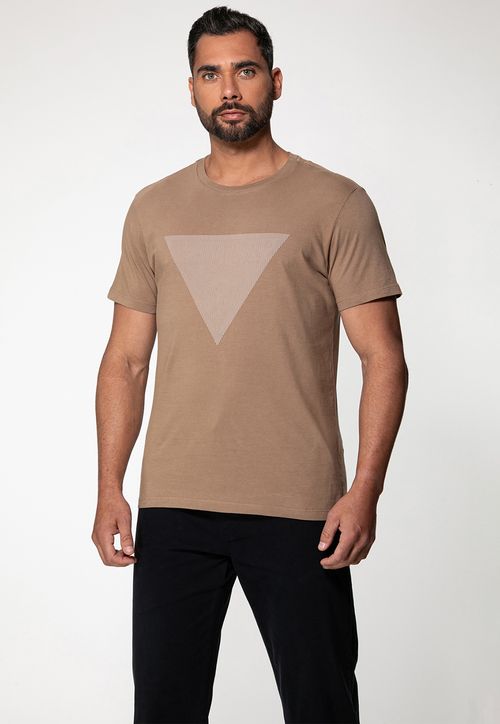 Camiseta Logo Holográfico Marrom