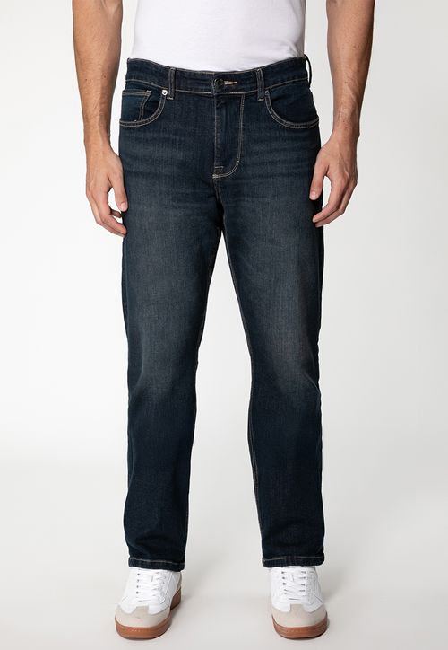 Calça Jeans Slim Tapered Azul Escuro