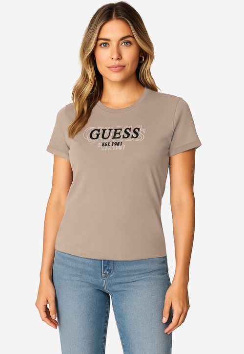 Camiseta Estampa GUESS Caviar Bege