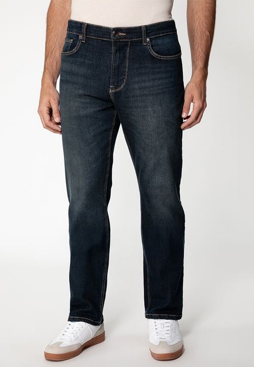 Calça Jeans Regular Straight Azul Escuro