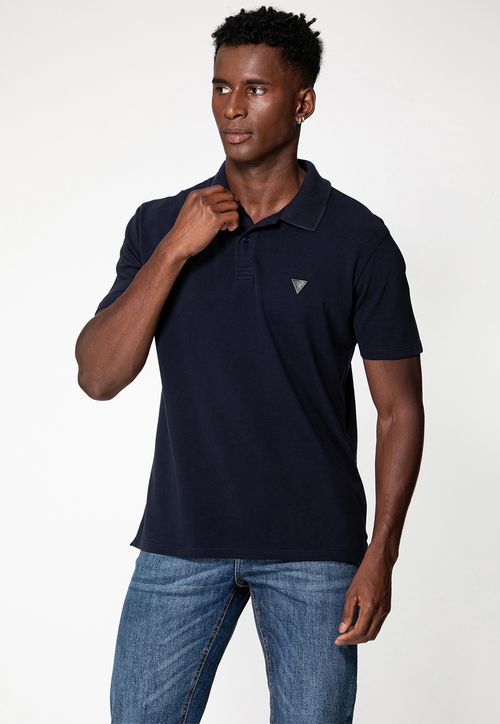 Camisa Polo Etiqueta Triângulo Azul Escuro