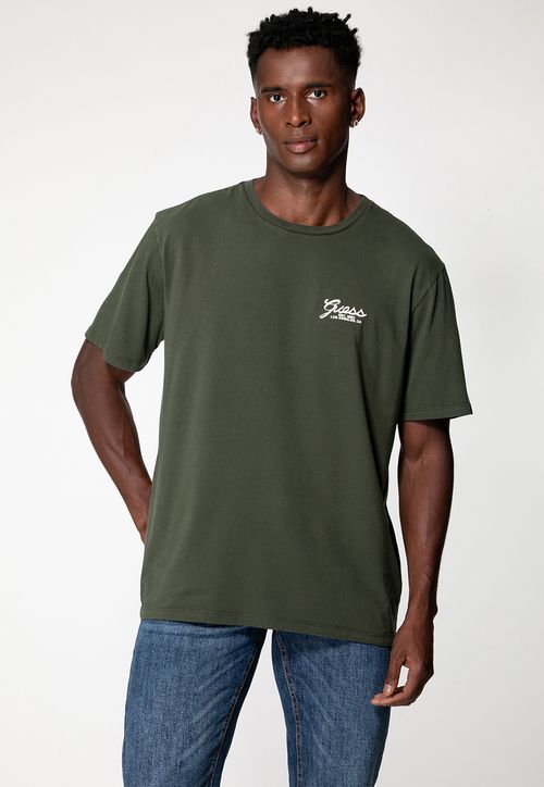 Camiseta Estampa GUESS Silk Verde Escuro