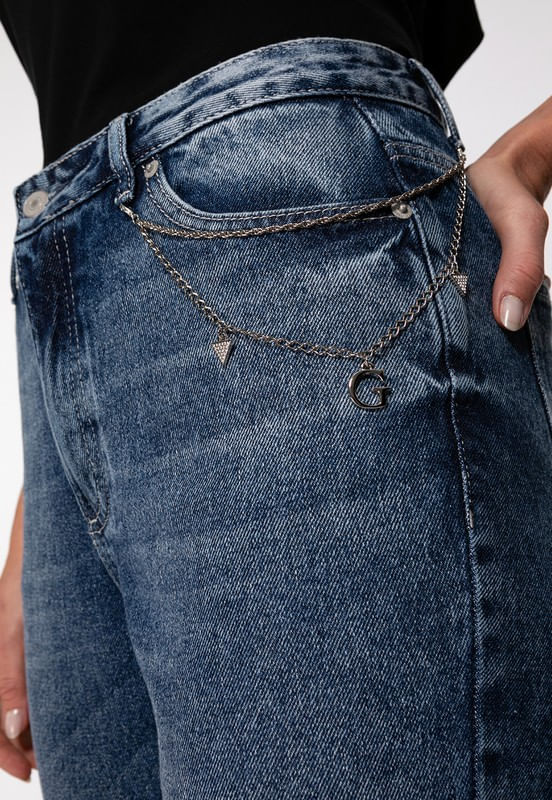 Calça Mom Jeans Correntinhas Azul - Imagem 94