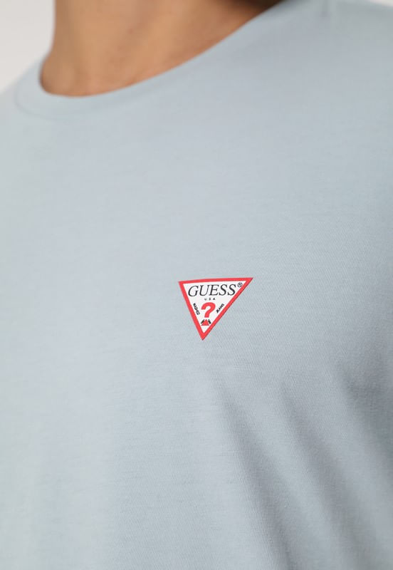 Camiseta Guess Triangulo Original Pq Azul Claro - Imagem 43