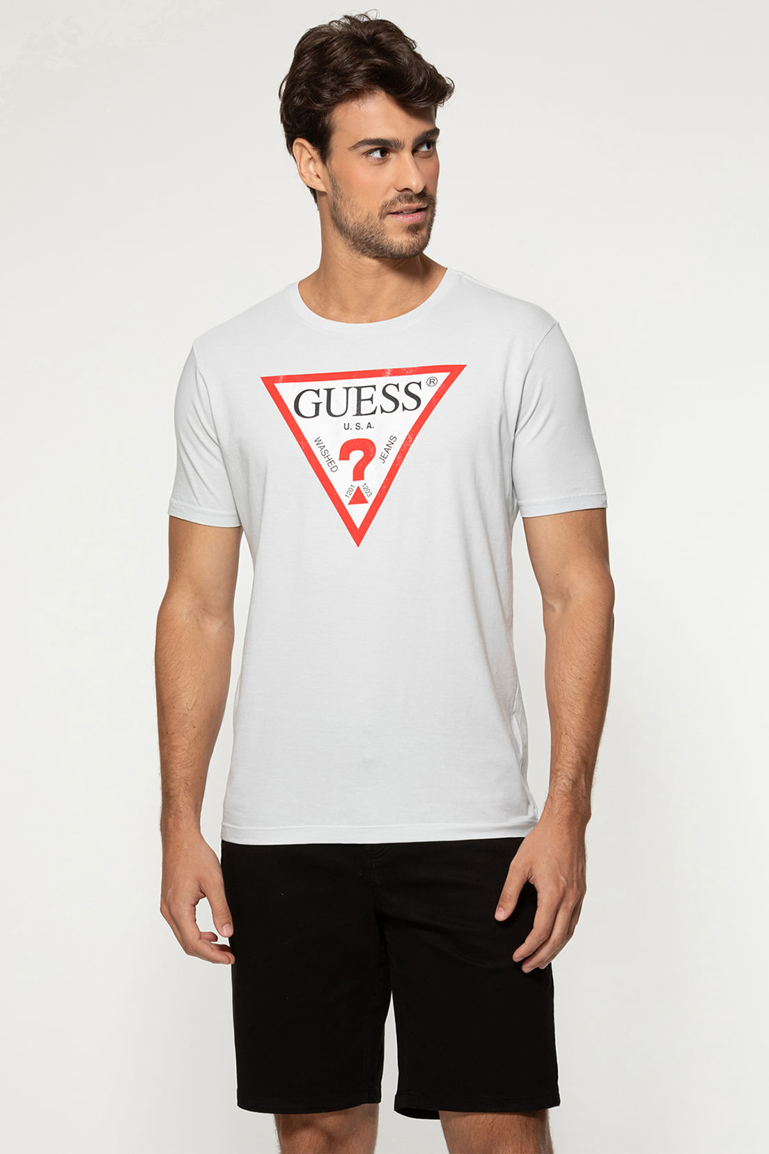 Camiseta Guess Triangulo Desgastado Verde