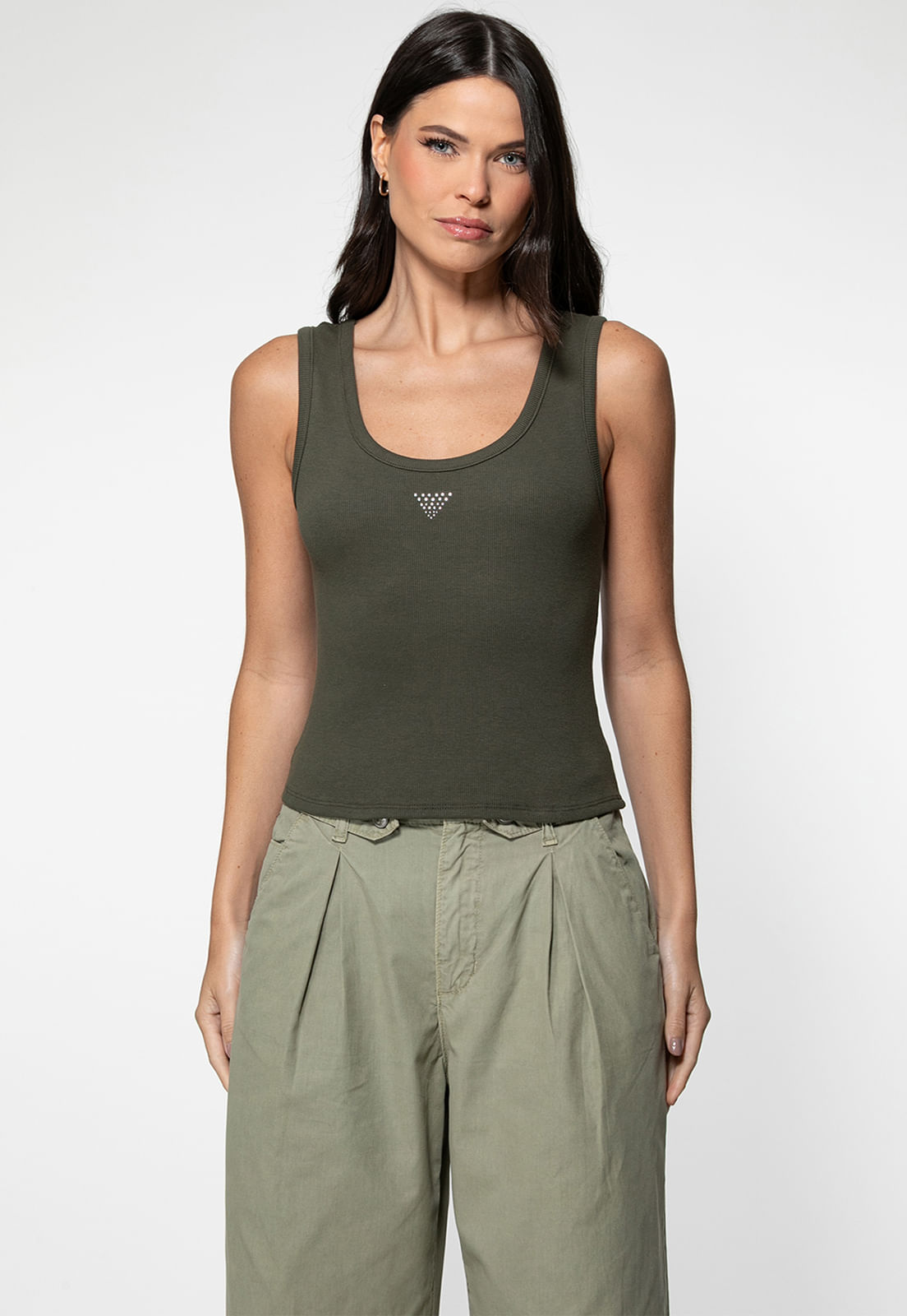 Regata Triângulo Guess Strass Verde