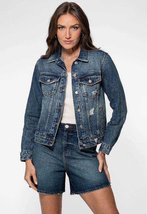 Jaqueta Jeans Trucker Azul