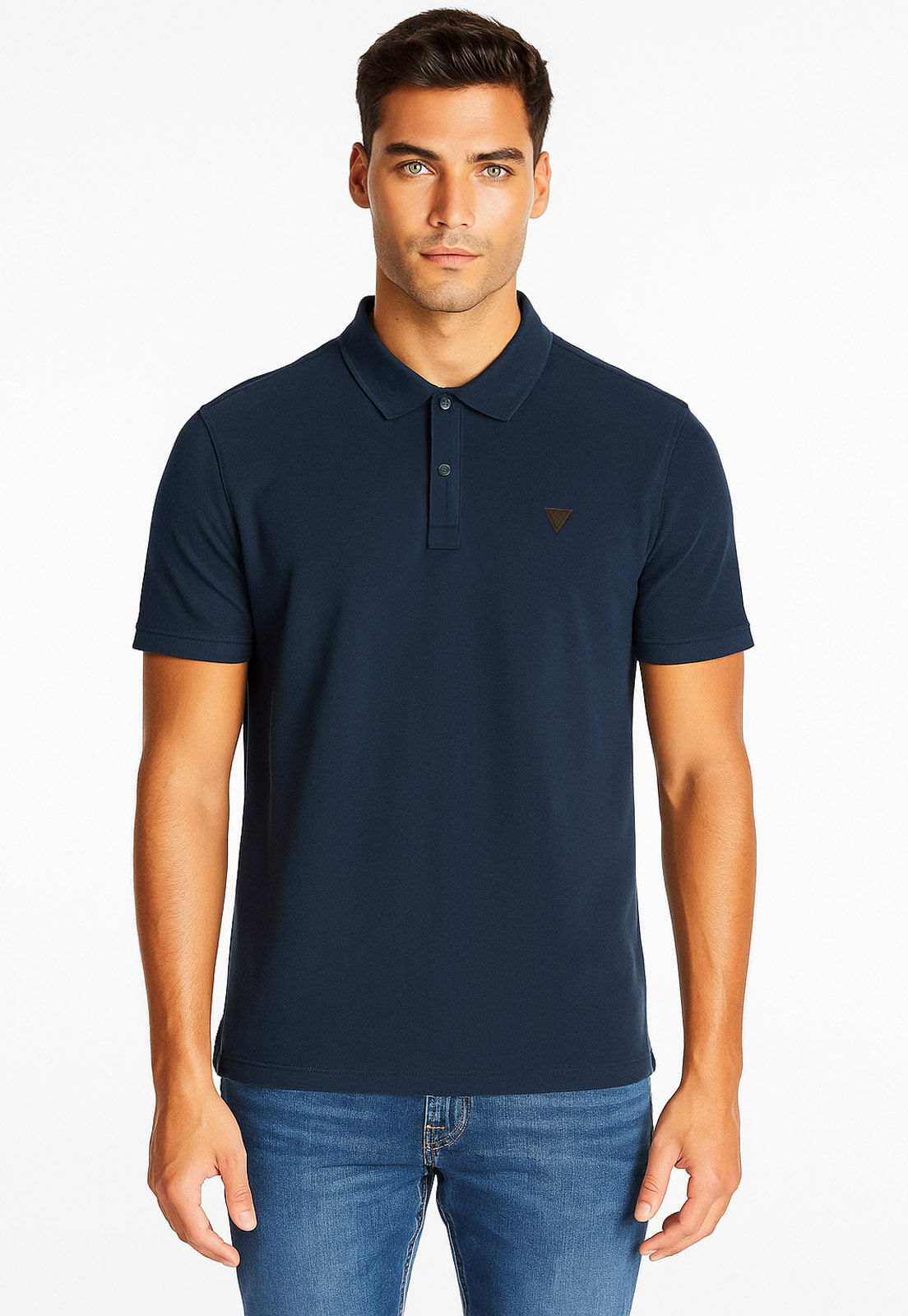 Camisa Polo Guess Waffle Azul Escuro - Imagem 6