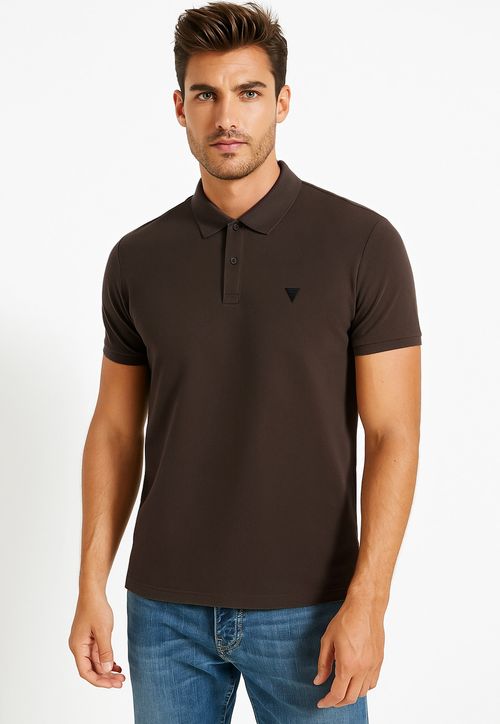 Camisa Polo Guess Waffle Marrom