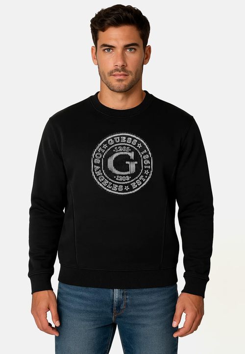 Blusa de Moletom Logo Relevo Preto