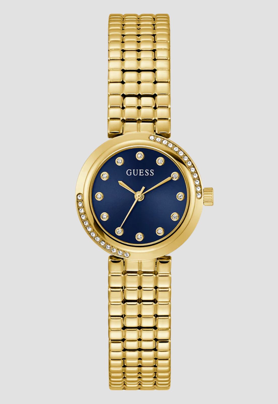 Relógio Redondo Analógico Azul e Dourado