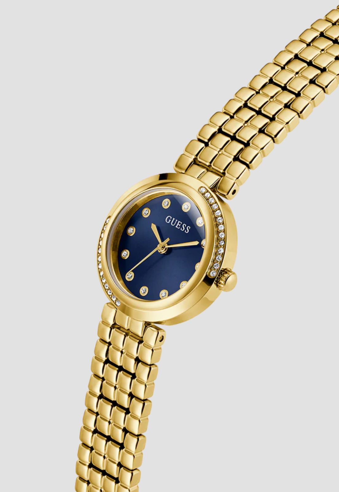 Relógio Redondo Analógico Azul e Dourado - Imagem 4