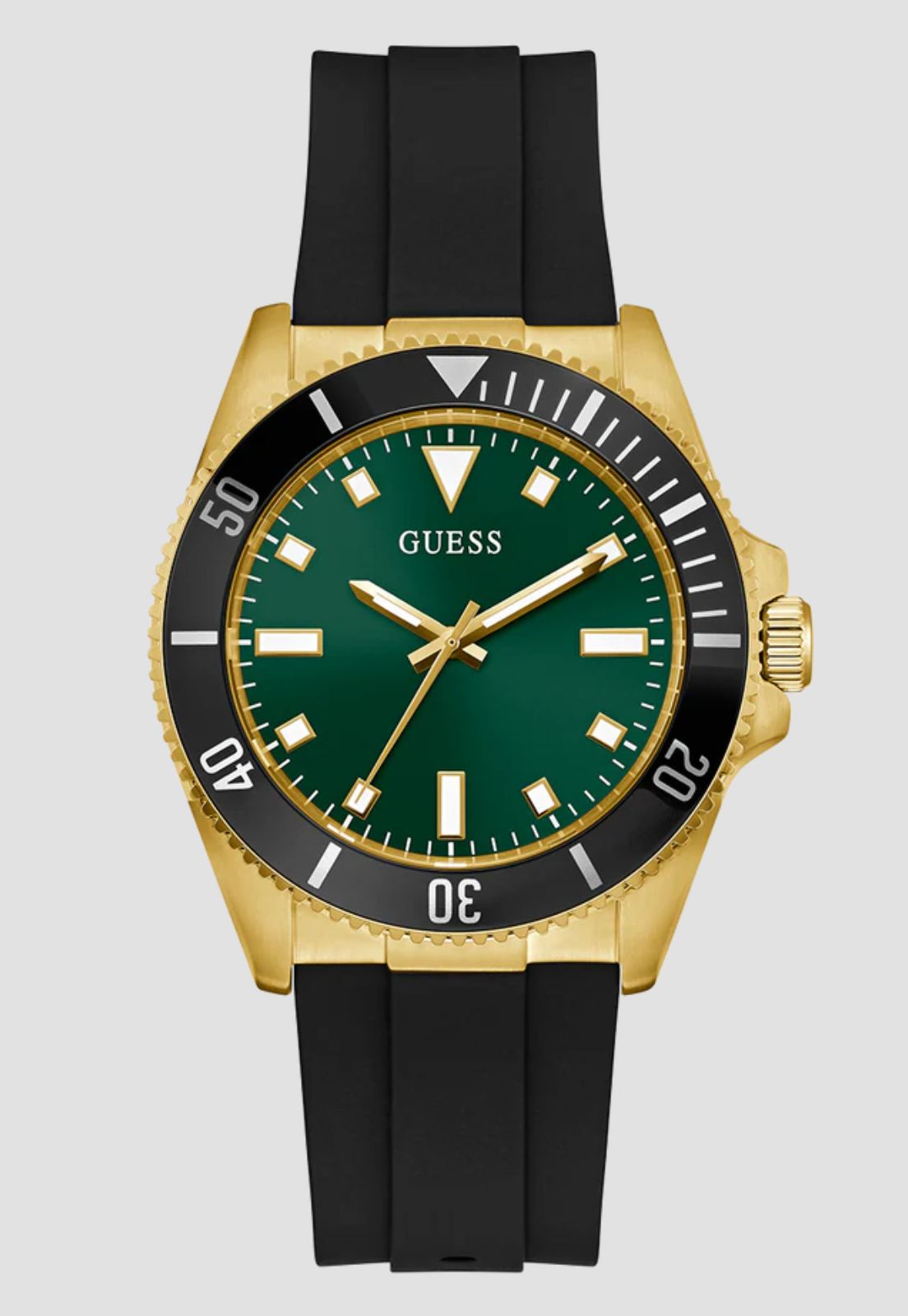 Relógio Sport Silicone Aço Dourado e Preto