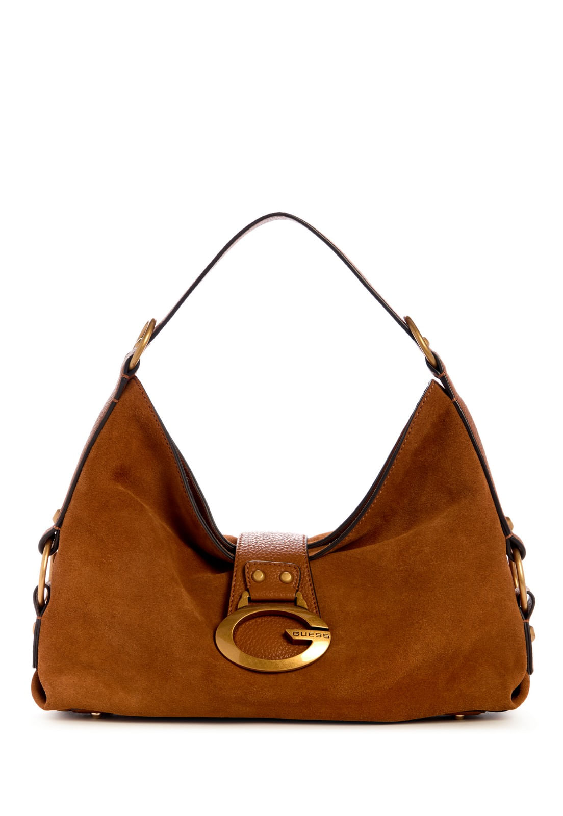 Bolsa Camden Shoulder Bag Suede Marrom