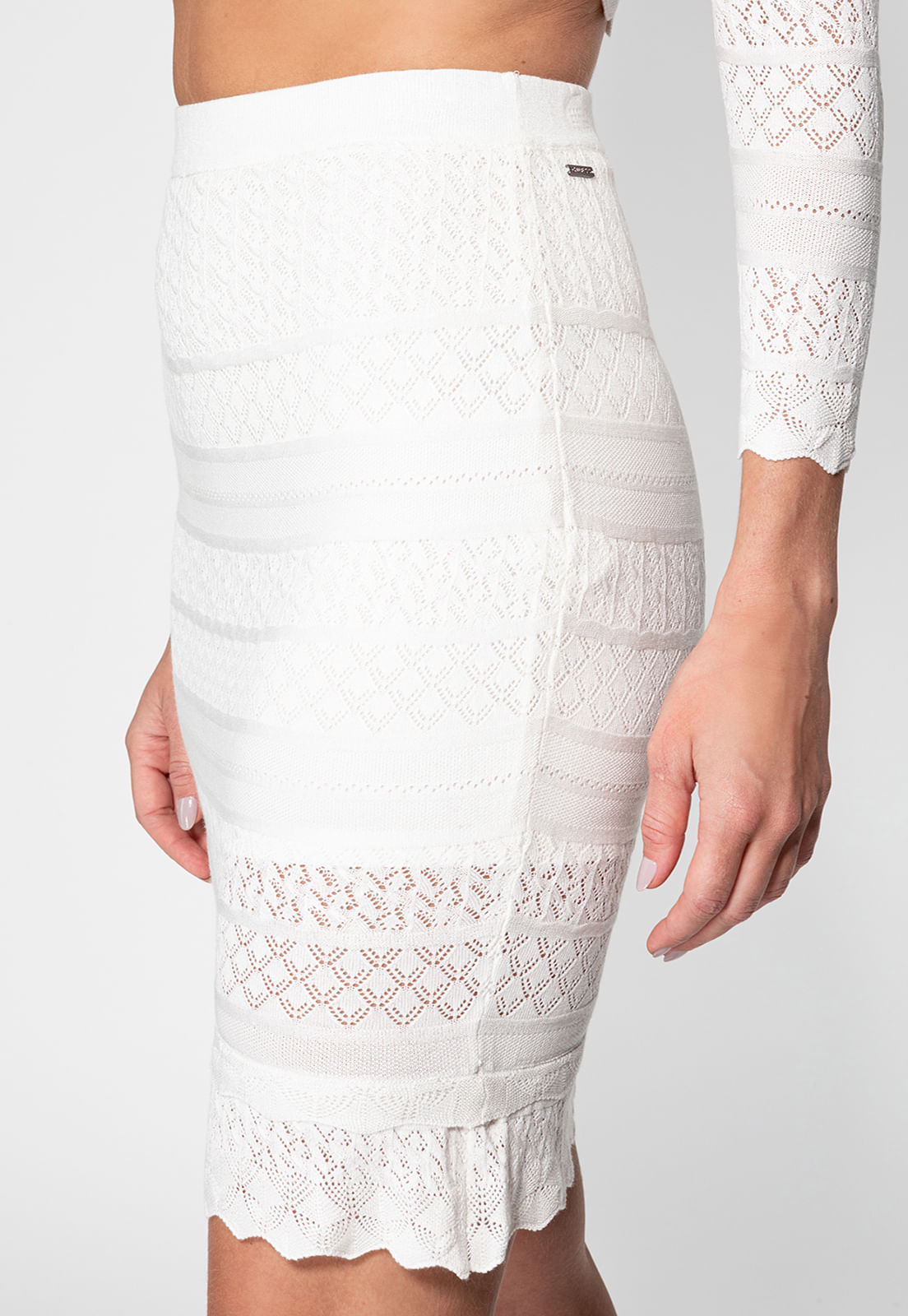 Saia Tricot Babado Guess Branco - Imagem 21
