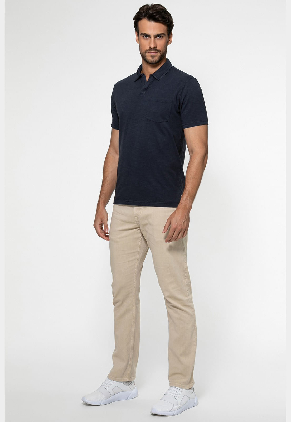 Camisa Polo Flamê Bolso Azul Escuro - Imagem 20