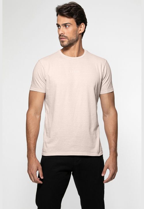 Camiseta Guess Silk Laser Estonada Rosa Claro