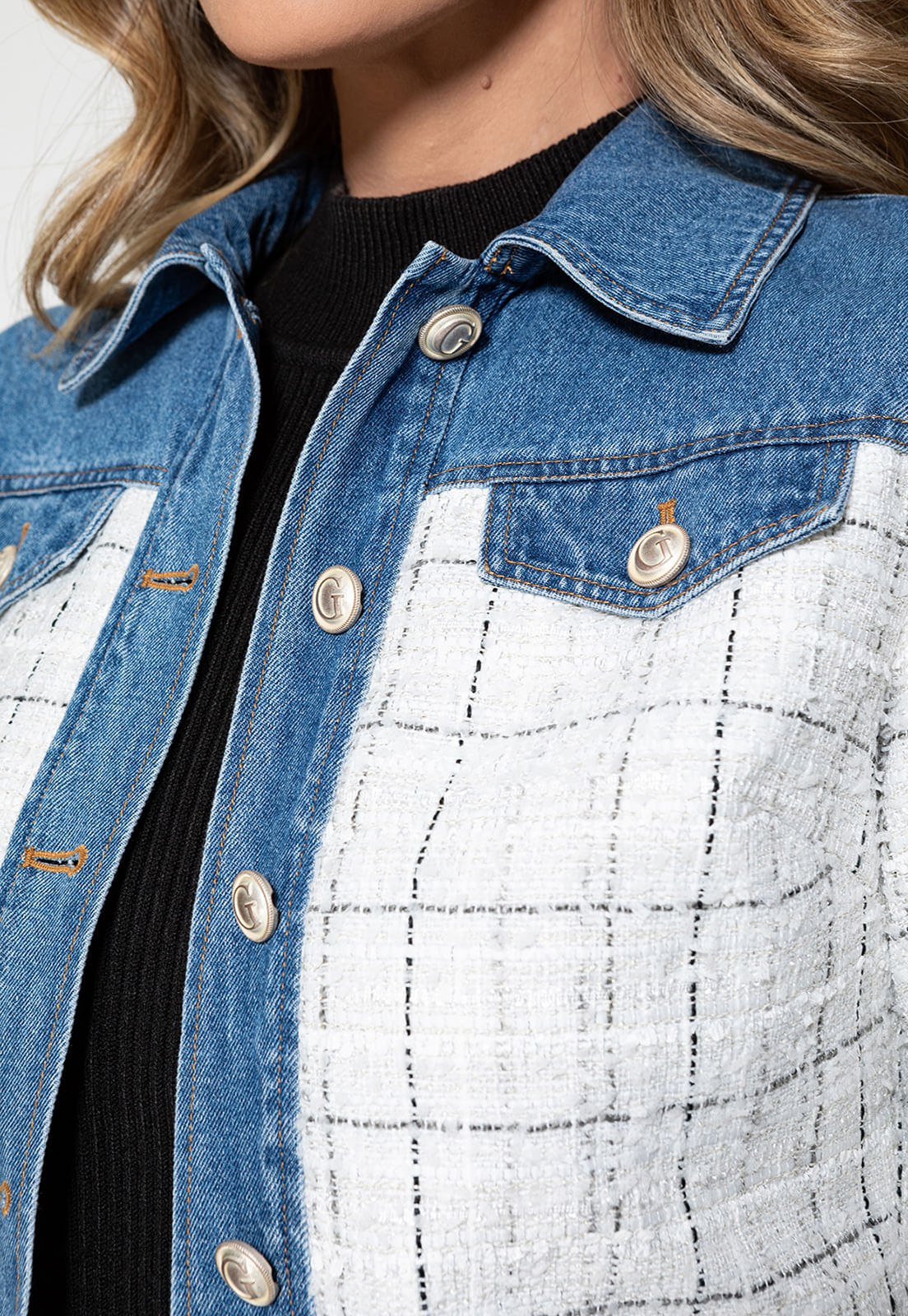 Jaqueta Eco Tweed E Jeans Branco - Imagem 21