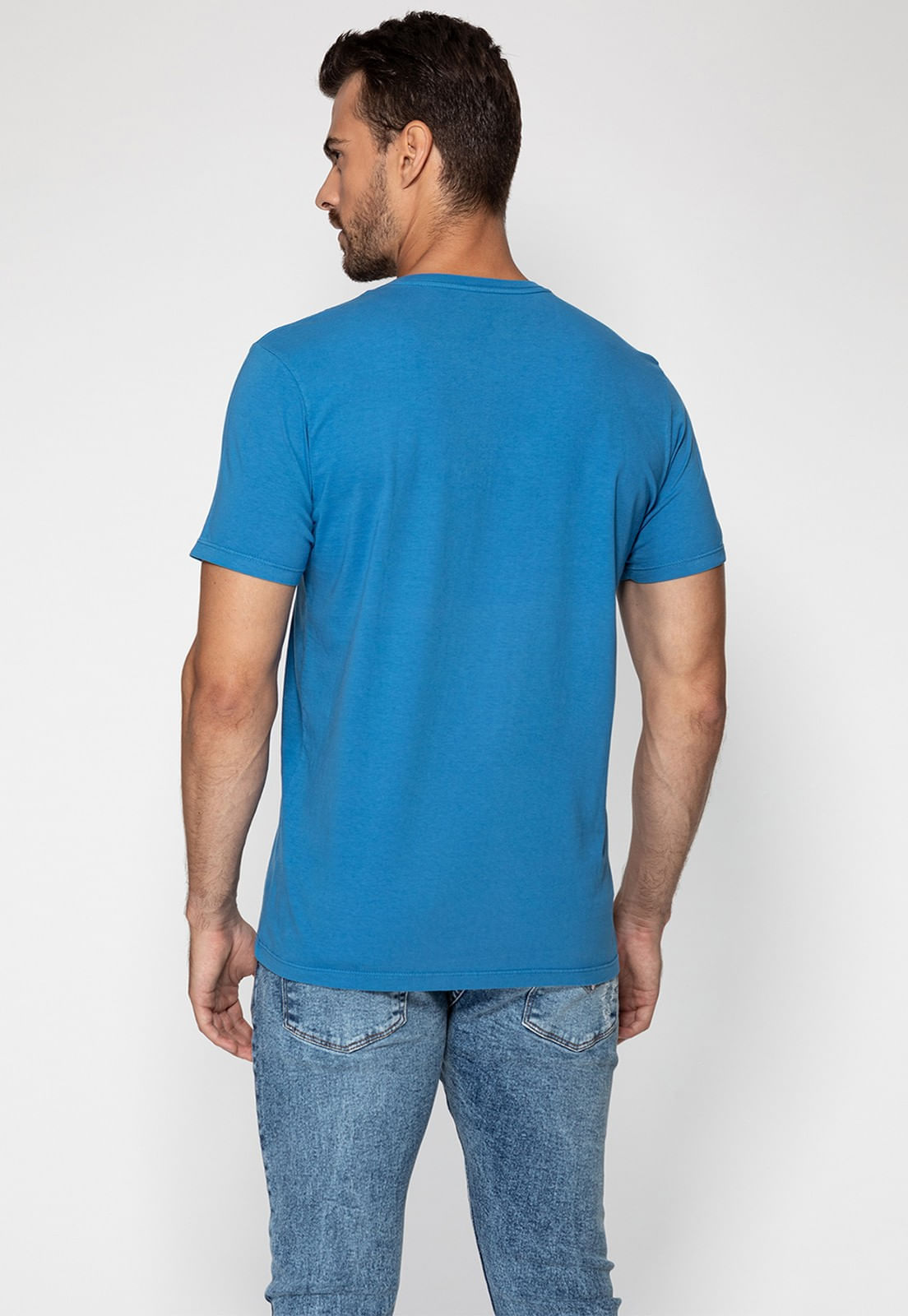 Camiseta Logo Bordado Guess Azul - Imagem 27