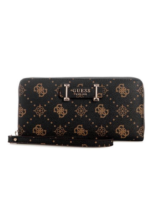Carteira Carrie Logo Slg Lrg Zip Around Marrom - Carteira Carrie Logo Slg Lrg Zip Around Bege