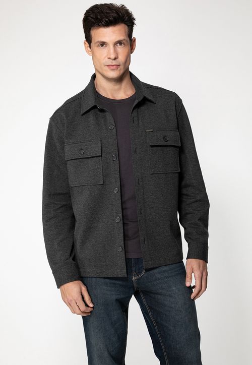 Camisa Malha Eco Manga Longa Preto