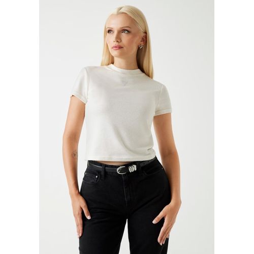 Blusa Eco Manga Curta Hotfix Off White