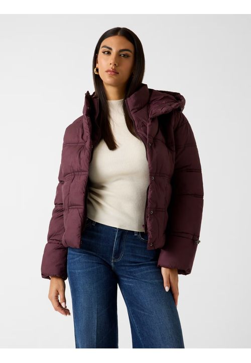Jaqueta Puffer Capuz Eco Vinho
