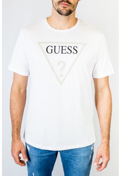 T-shirt Masc Guess Logo H Branco