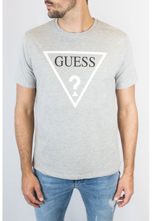T-shirt Masc Guess Logo H Cinza