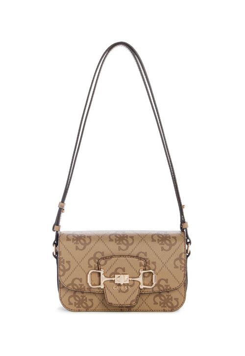 Bolsa Janie Logo Transversal Flap Bege