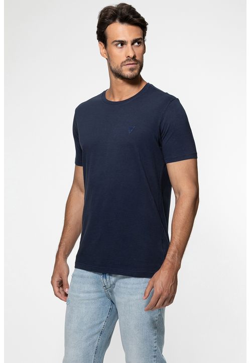 Camiseta Triângulo Emborrachado Guess Azul Escuro