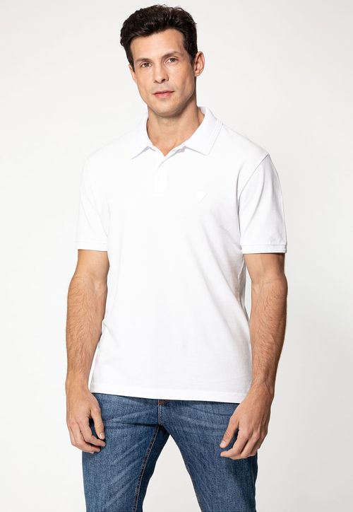 Camisa Polo Guess Silk Gola Branco