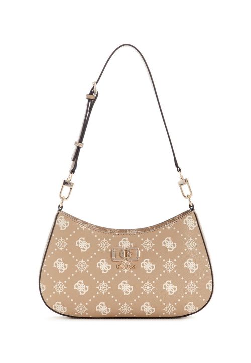 Bolsa Emelie Logo Top Zip Shoulder Bege
