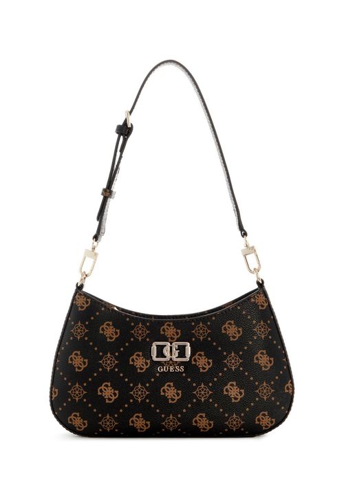 Bolsa Emelie Logo Top Zip Shoulder Marrom