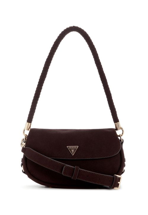 Bolsa Danya Flap Shoulder Marrom Escuro