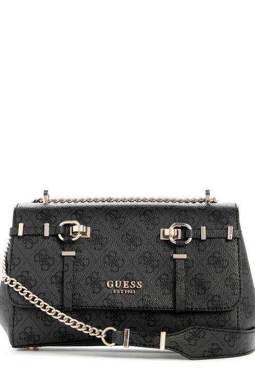 Bolsa Leona Logo Transversal Flap Preto