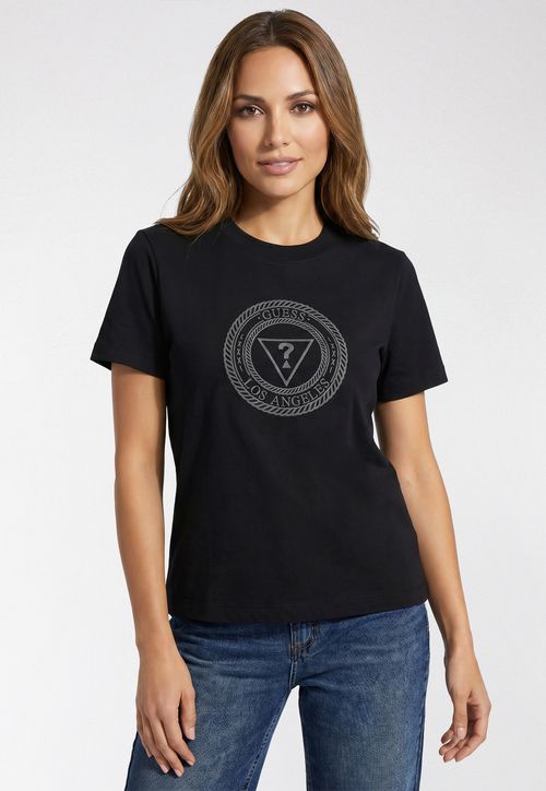 Camiseta Guess Mandala Silk Relevo Preto