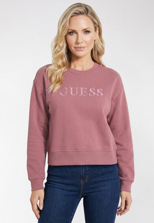 Blusa de Moletom Logo Bordado Cetim Rosé
