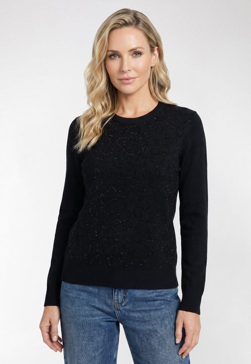 Blusa de Tricot Manga Longa 4G Full Preto