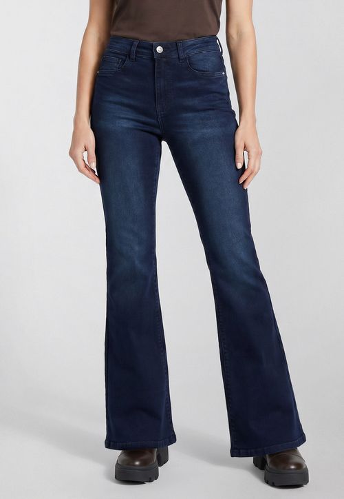Calça Jeans Guess High Flare Azul Escuro